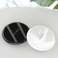 2020 clear mirror glass 10W fast wireless large qi wireless charging pad charger qi wireless for samsaung iPhone