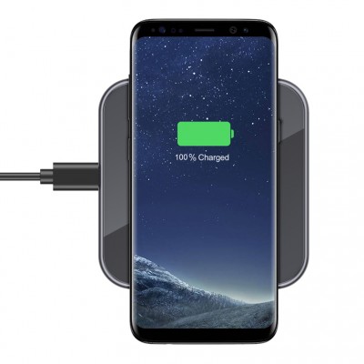 top product 15w fast charging pad for iPhone11 mobile phone with 2.5d glass surface