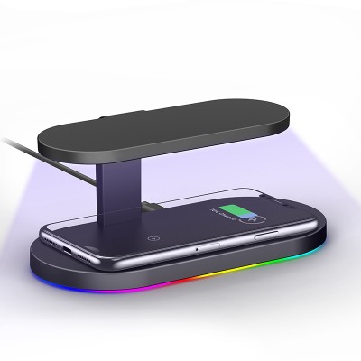 Wireless charger with UV light  for Mobile phone IPOD IPHONE IWACH charging 5in1